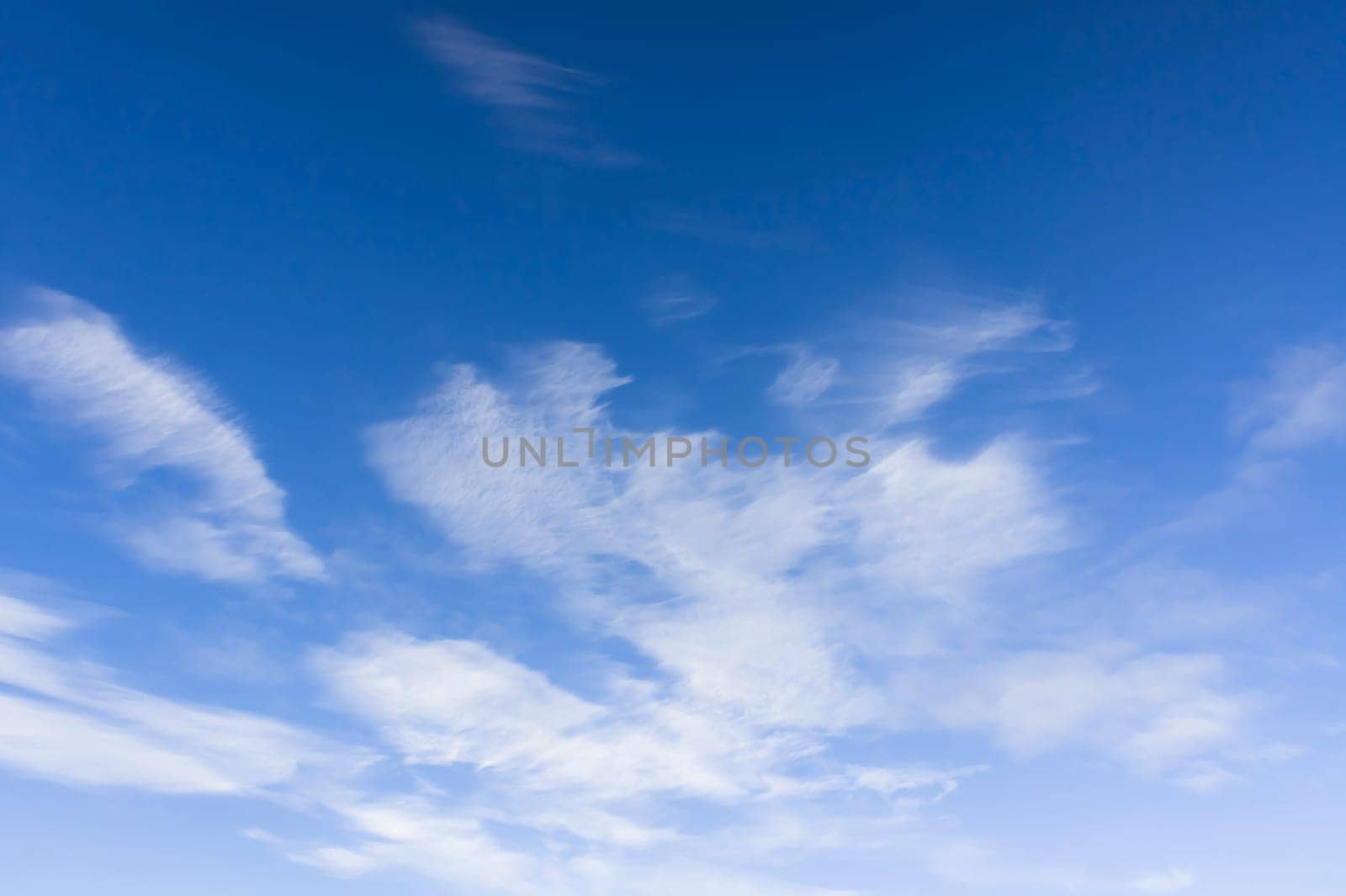 blue sky with cirrus clouds