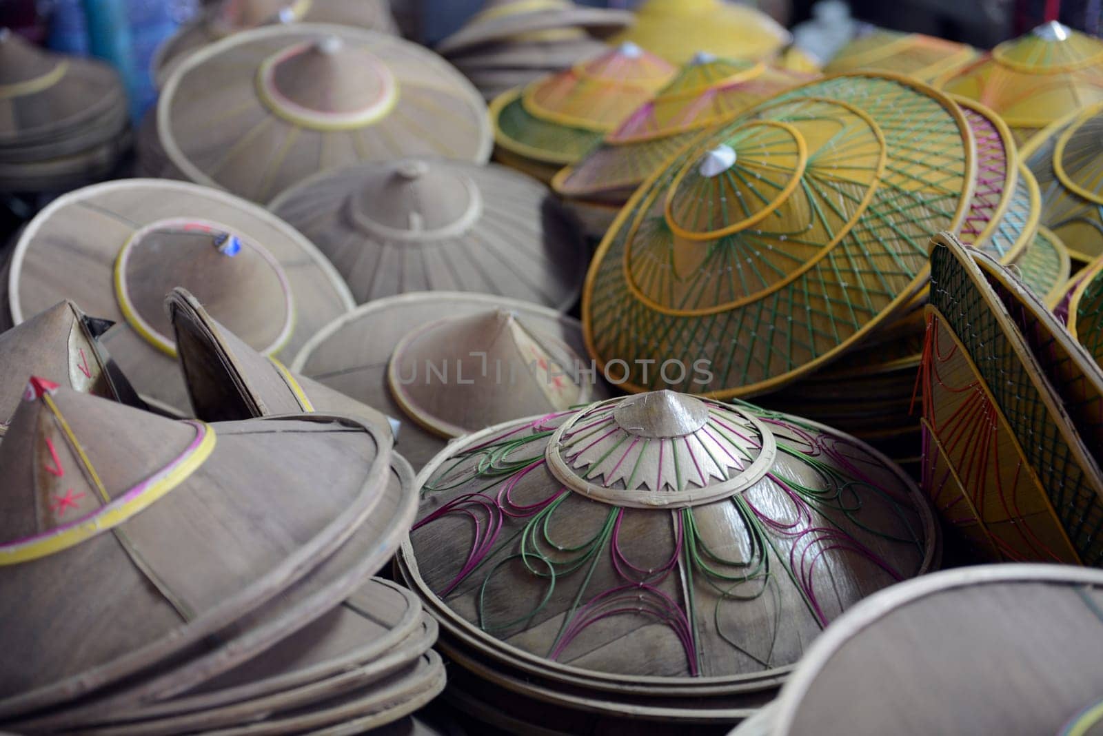 The market in the village of Mae Hong Son in the north of Thailand in South East Asia.