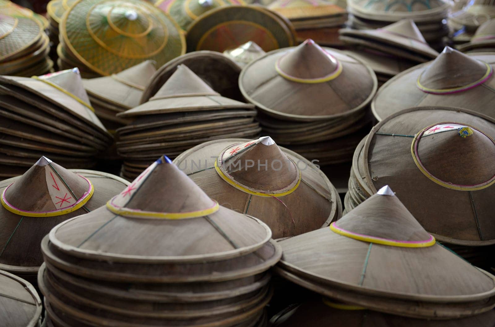 The market in the village of Mae Hong Son in the north of Thailand in South East Asia.