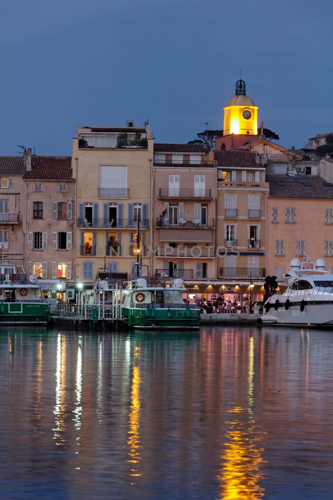 Saint-Tropez,Old Town with Yachts in the Evening Light,Cote d'Azur,Provence,South of France - Saint-Tropez,Old town with marina in the sunset light,Cote d'Azur,Provence,Southern France