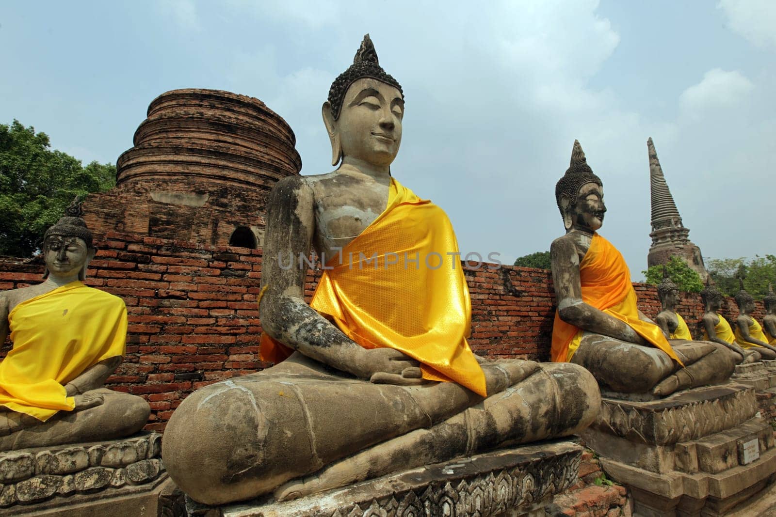 Wat Yai Chai Temple in the temple city of Ayutthaya in Thailand