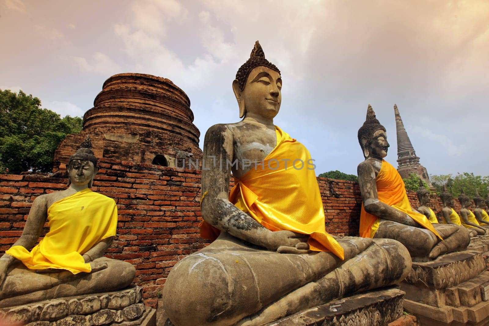 Wat Yai Chai Temple in the temple city of Ayutthaya,Thailand.