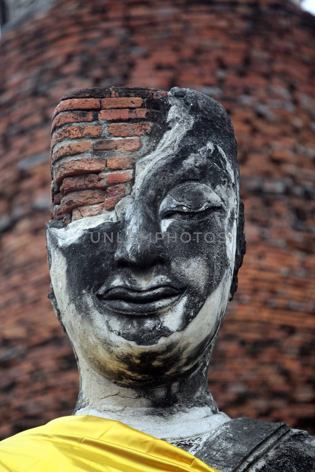 A Buddha figure in a temple in the temple city of Ayutthaya,Nov.