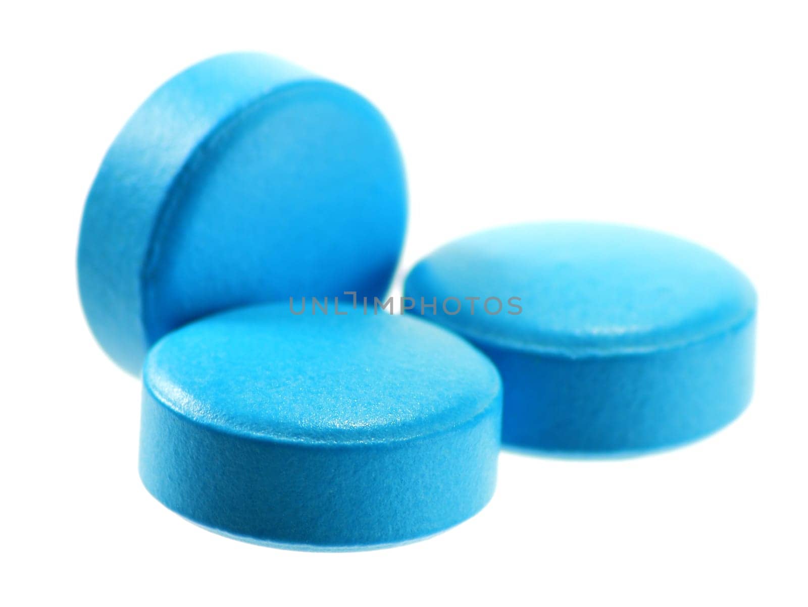 Composition with drug pills isolated on white background
