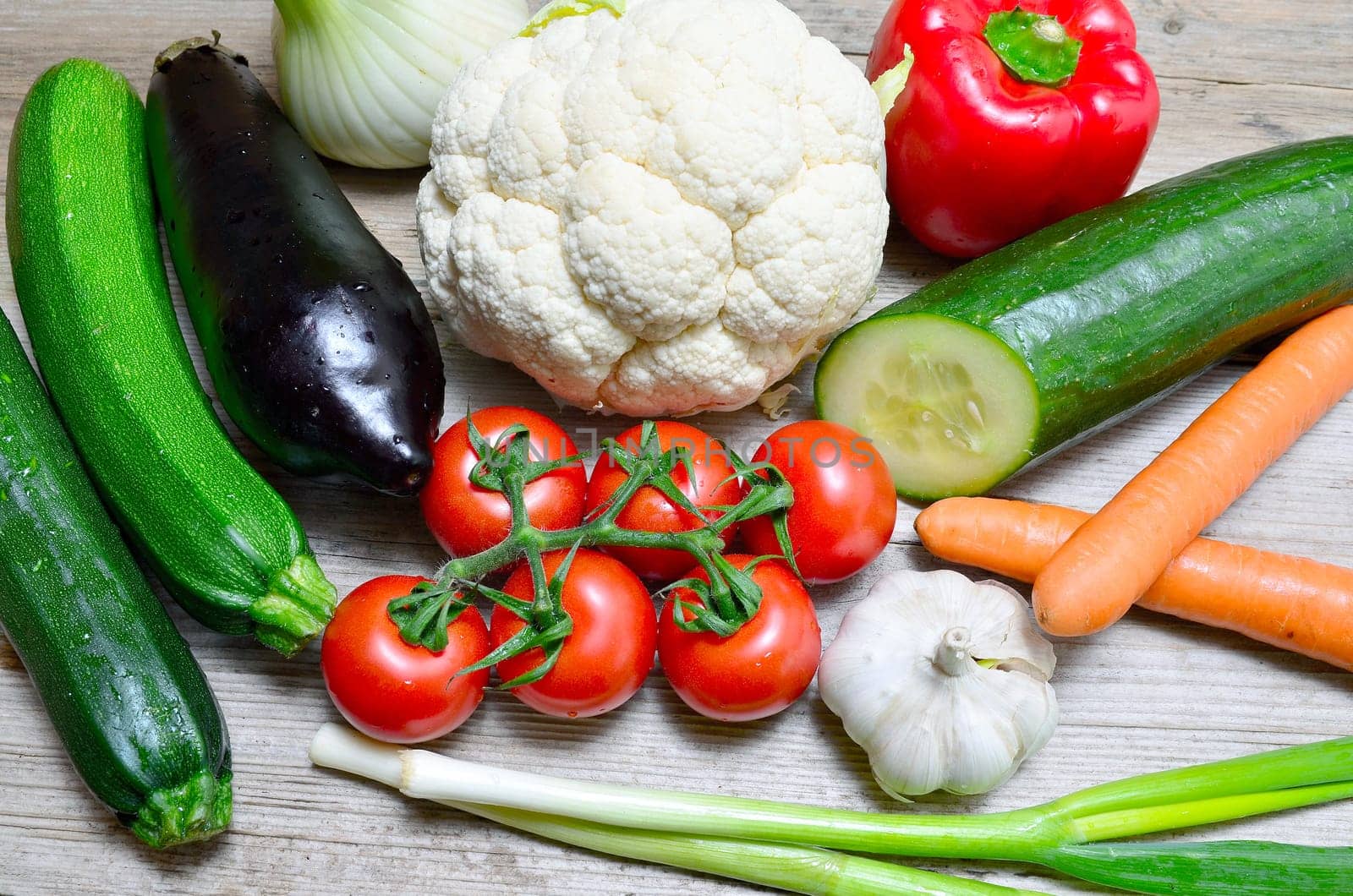 fresh vegetables on wooden board