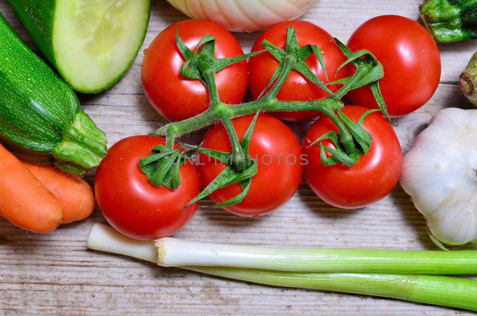 fresh vegetables on wooden board