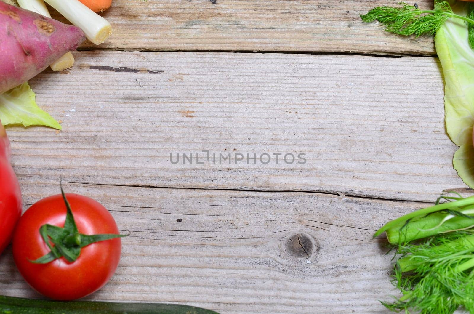 fresh vegetables on wooden board