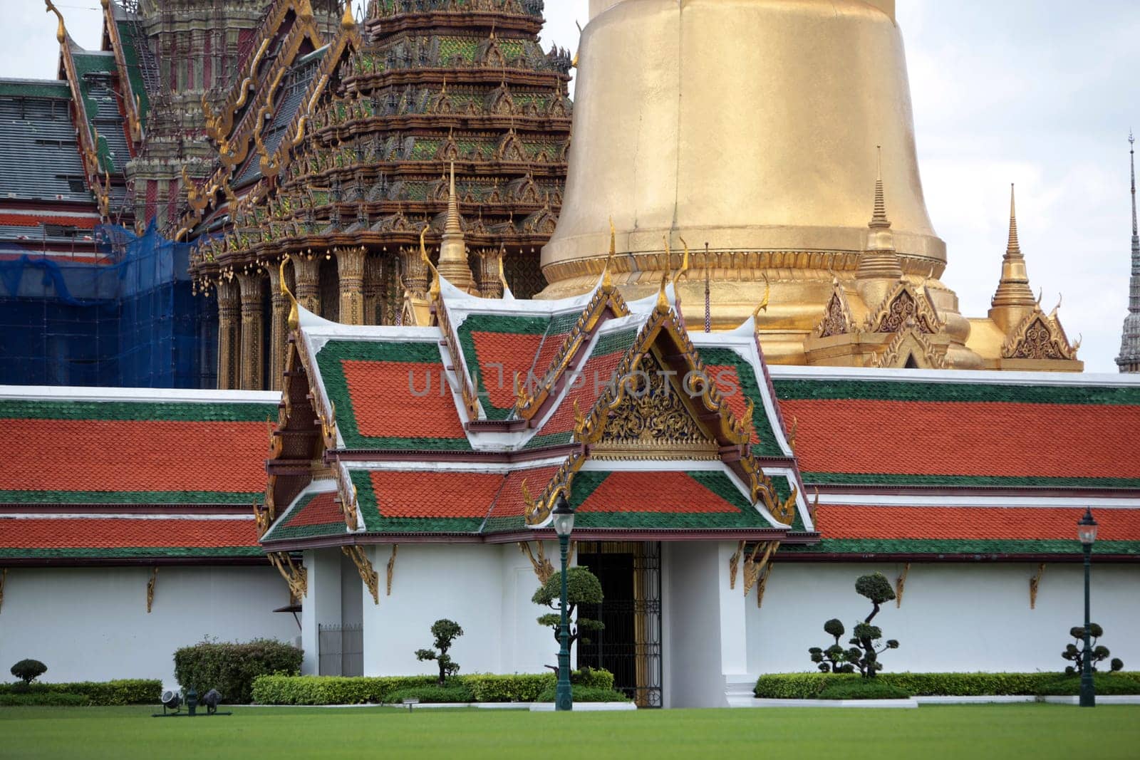 The temple complex of Wat Phra Kaew in Banglamphu in Bangkok,capital of Thailand in South East Asia.