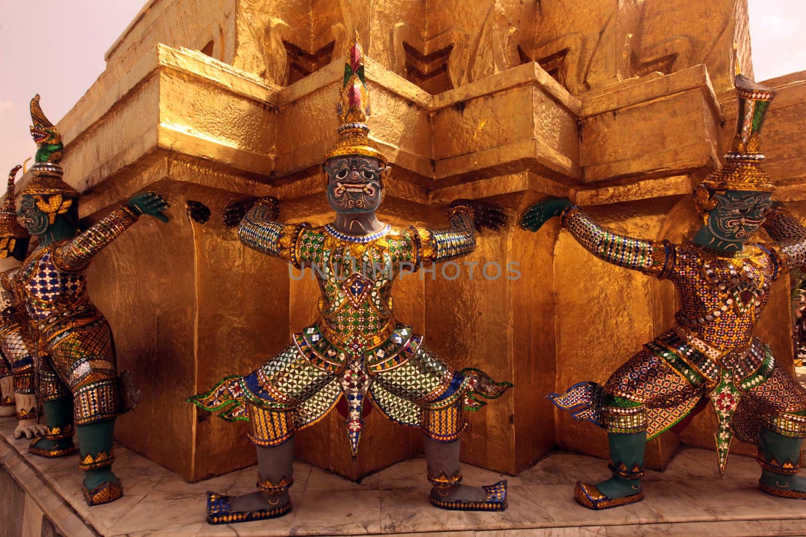 The temple complex of Wat Phra Kaew in Banglamphu in Bangkok,capital of Thailand in South East Asia.