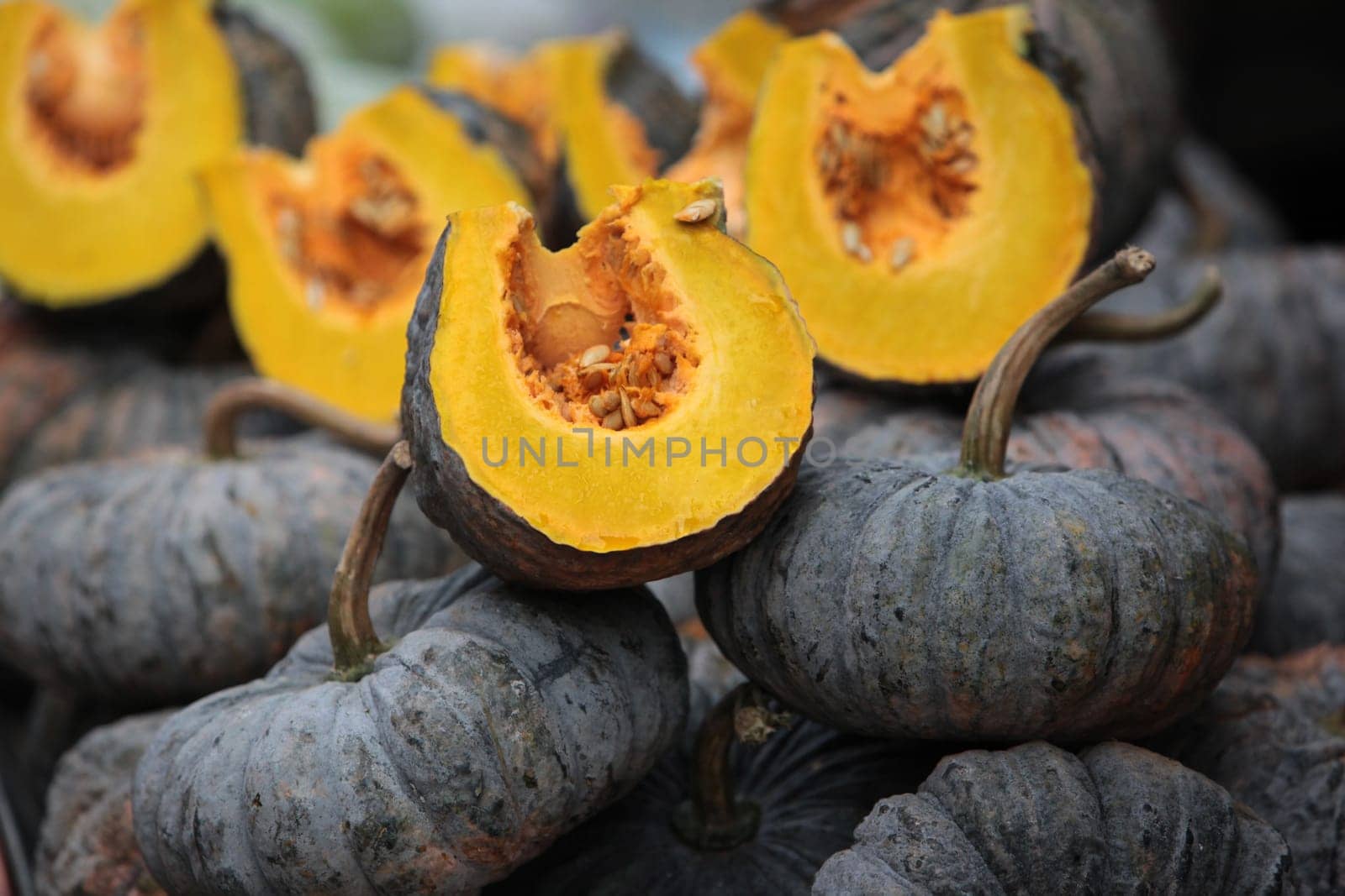 Kuerbis at the market of Nonthaburi in the north of Bangkok the capital of Thailand in South East Asia.