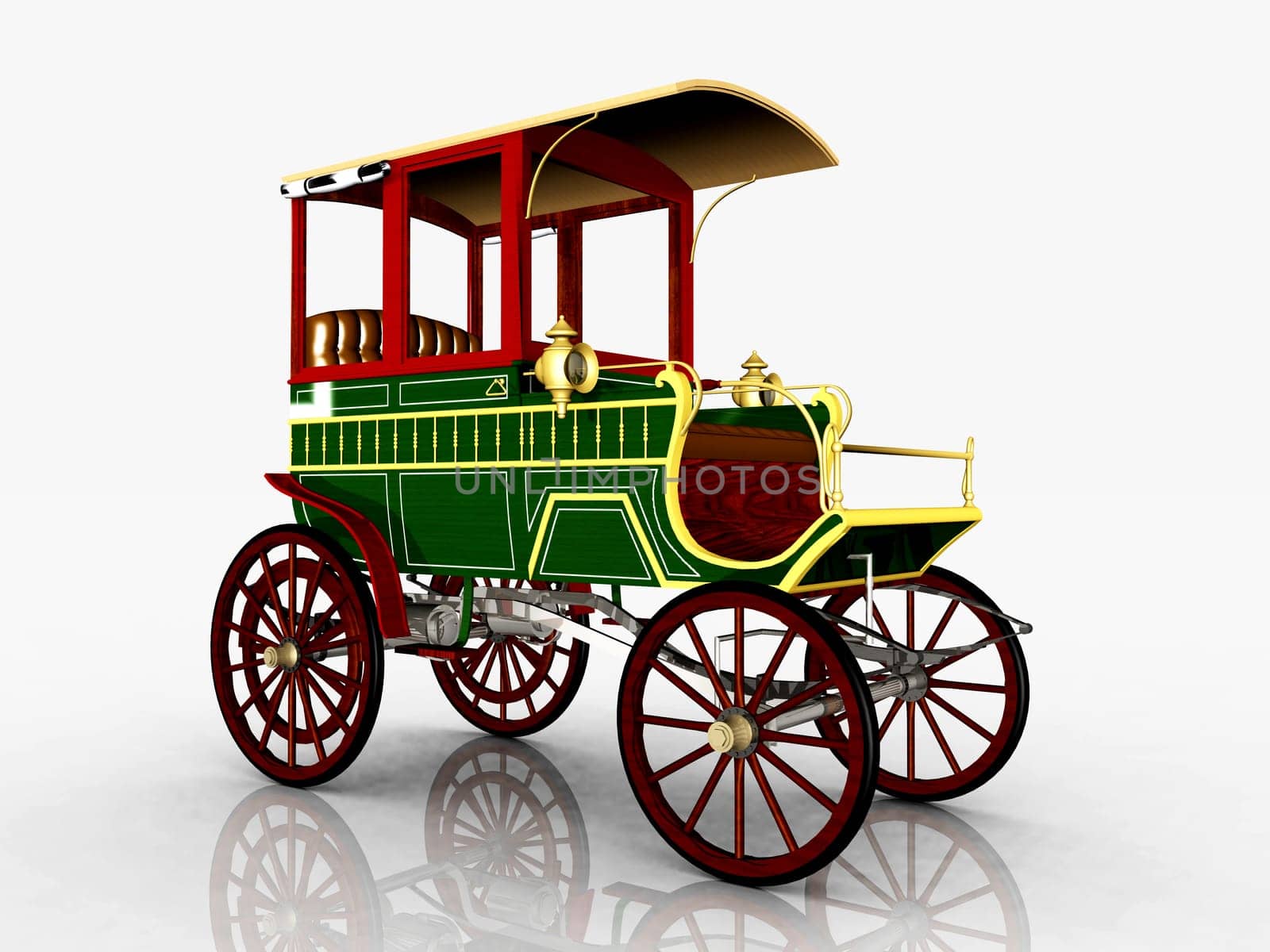 Computer-generated 3D illustration with a 1900 truck