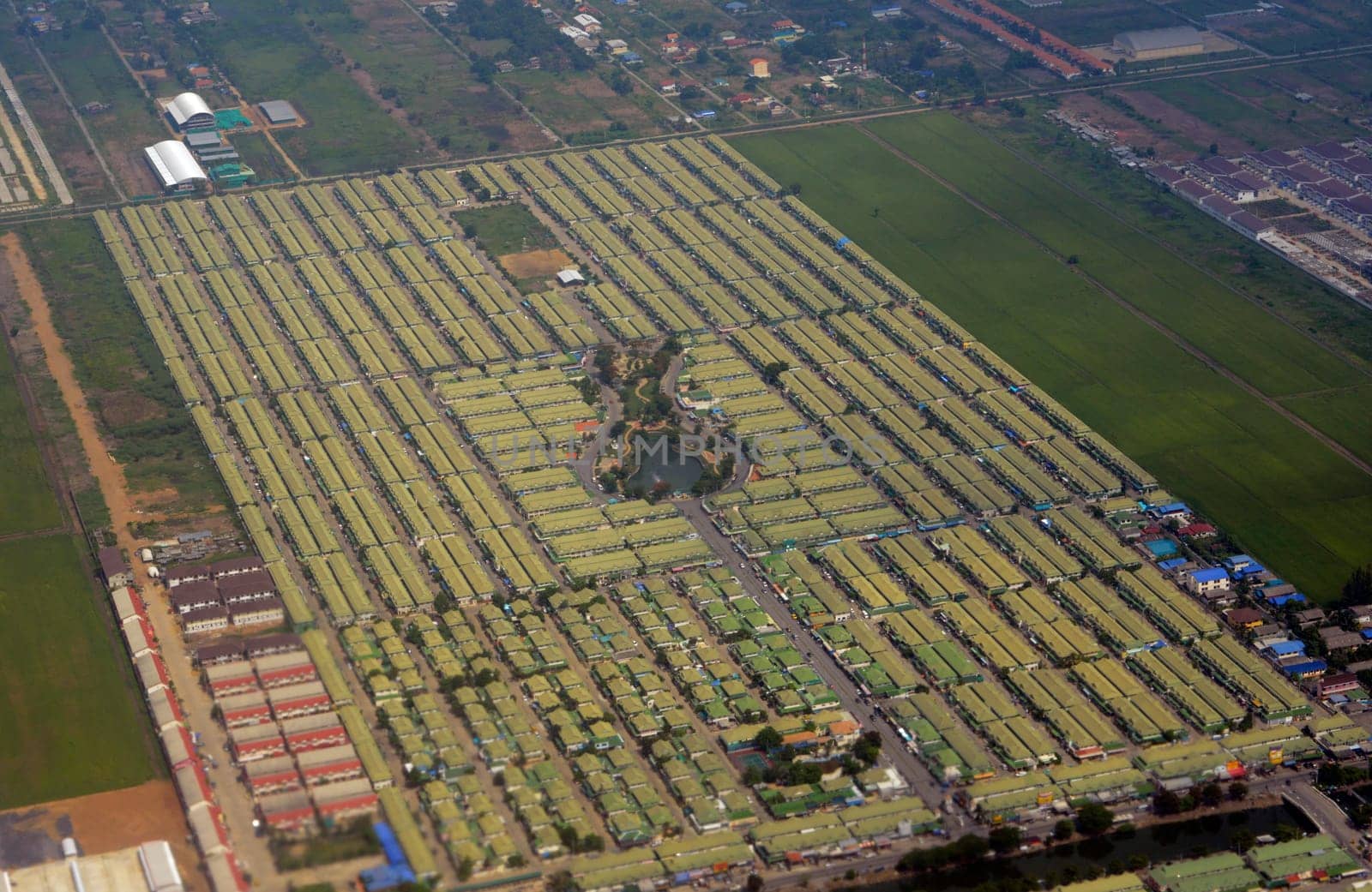 A house settlement in the capital Bangkok of Thailand in South East Asia.