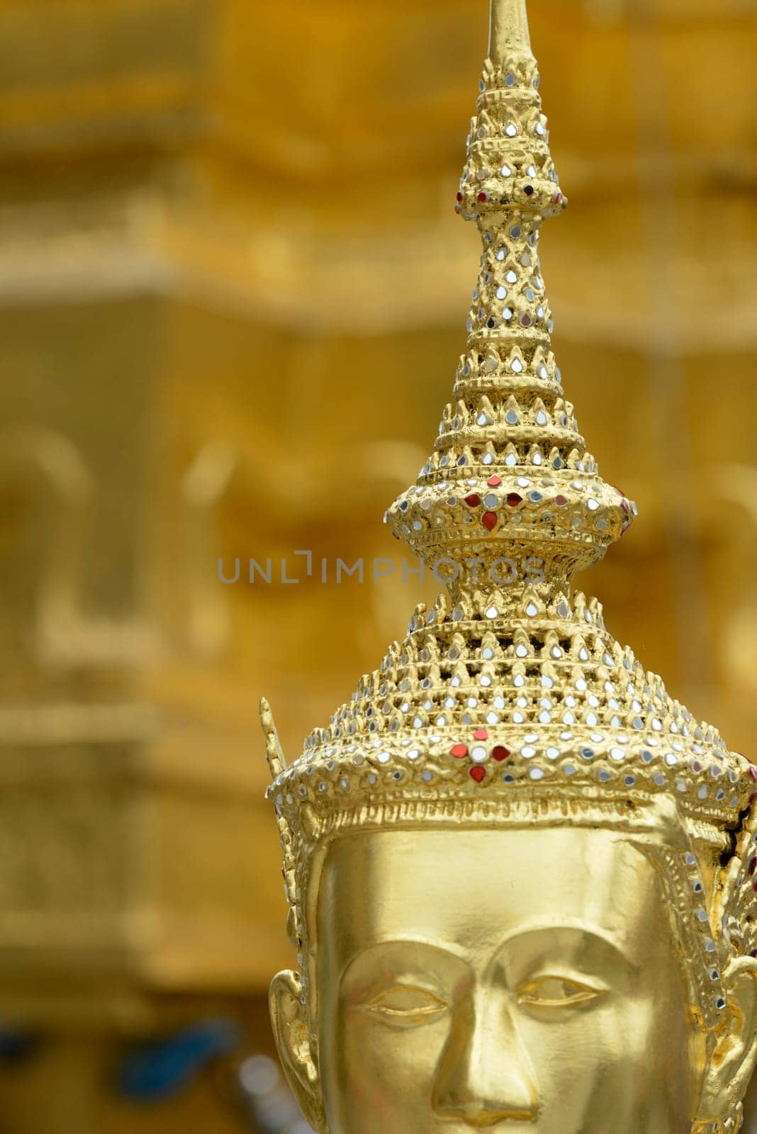 The temple complex of Wat Phra Kaew in the capital Bangkok of Thailand in South East Asia.