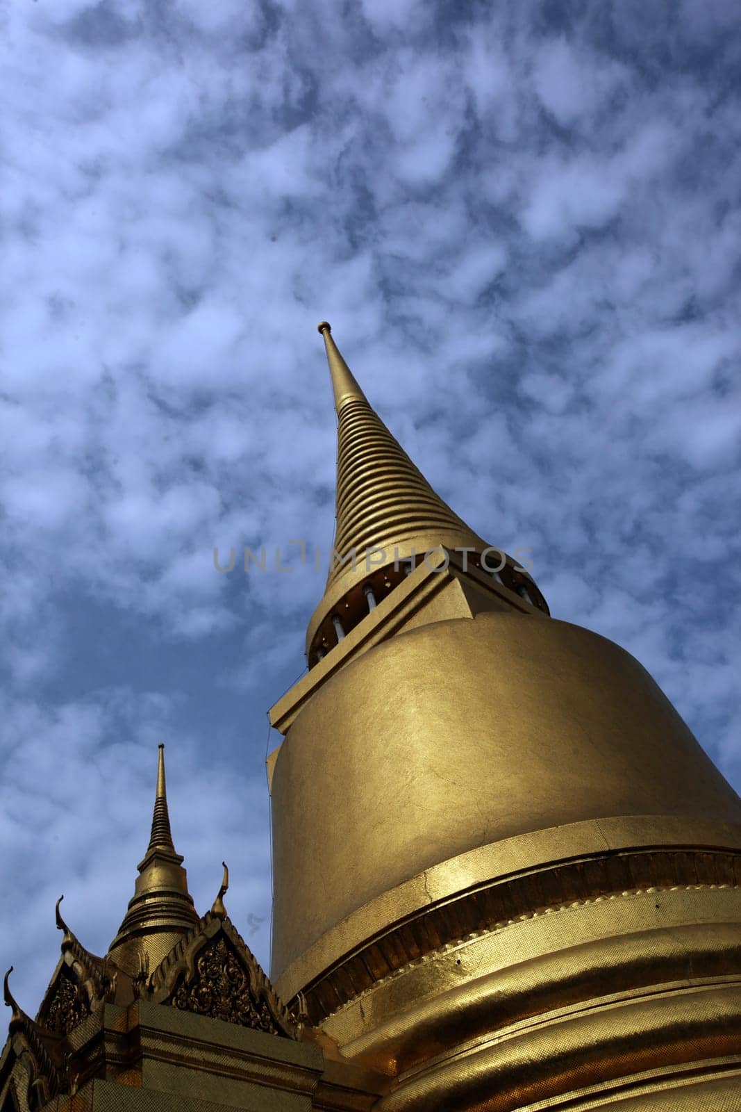 The Chedi Phra Si Rattana in Wat Phra Keo at the Temple Gelaende near the Royal Palace in the historical center of the capital Bangkok in Thailand.