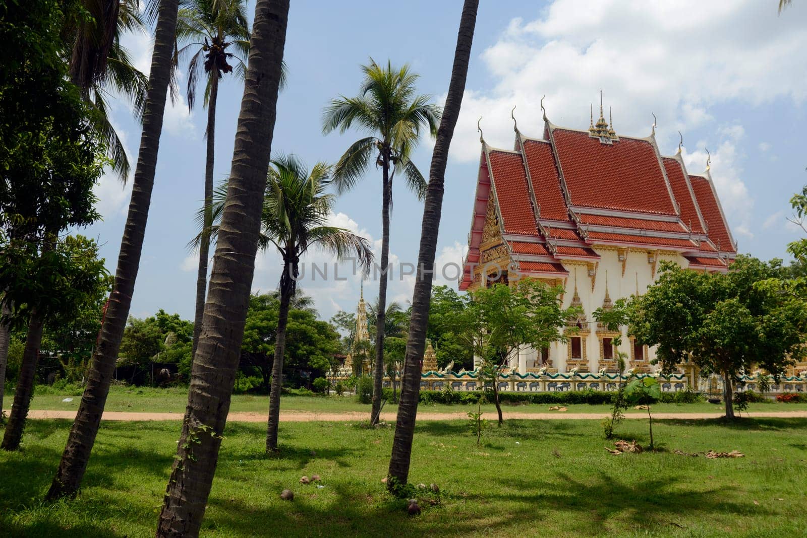 The temple Wat Pak Saeng near Lakhon Pheng on the Mekong River in Amnat Charoen province northwest of Ubon Ratchathani in northeastern Thailand in South East Asia.