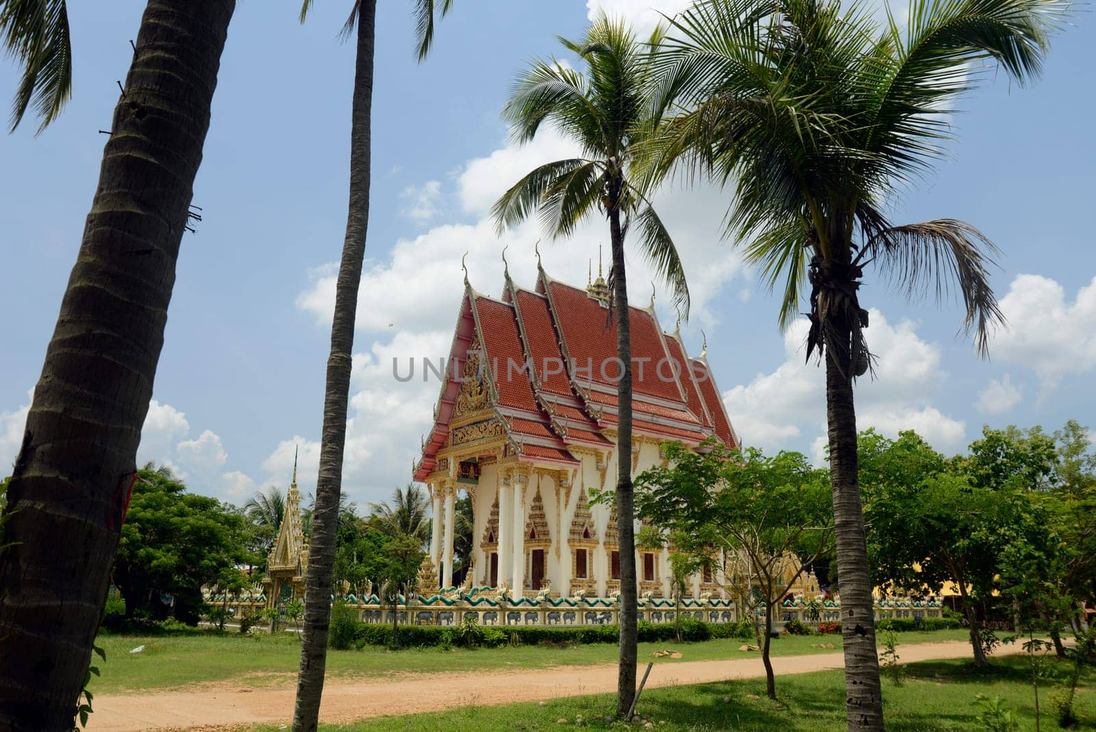 The temple Wat Pak Saeng near Lakhon Pheng on the Mekong River in Amnat Charoen province northwest of Ubon Ratchathani in northeastern Thailand in South East Asia.