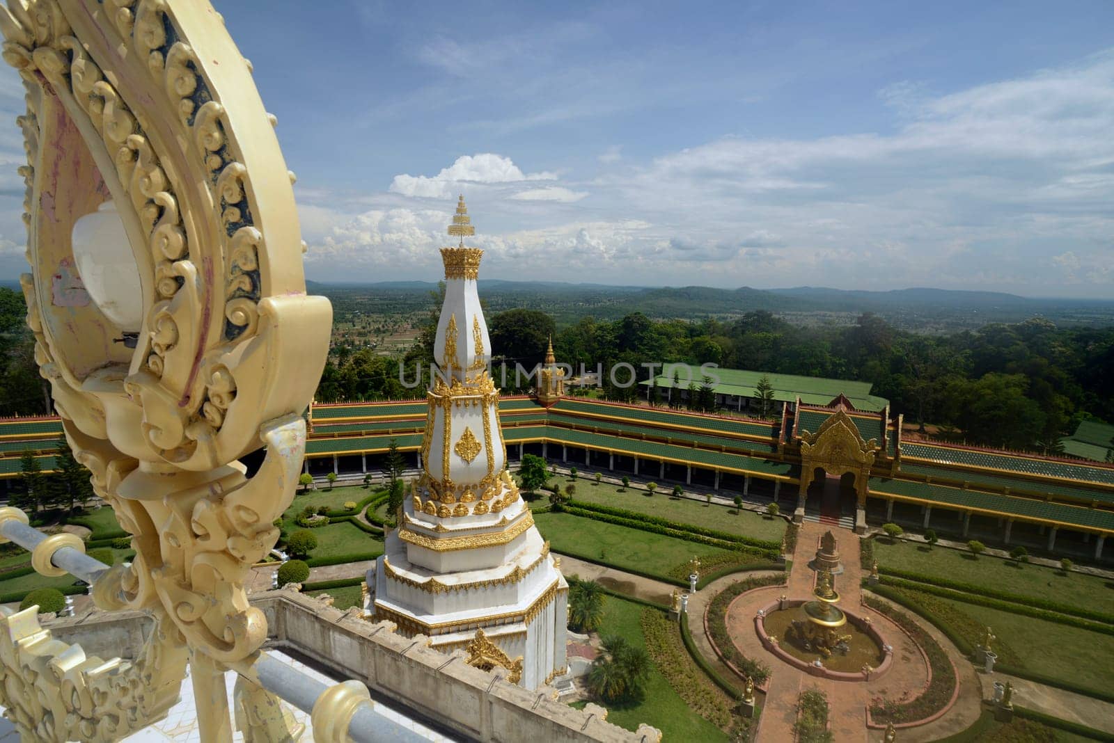 The Great Temple or Chedi Phra Maha Chedi Chai Mongkhon on a hill near Roi Et in Roi Et province northwest of Ubon Ratchathani in northeastern Thailand in South East Asia.