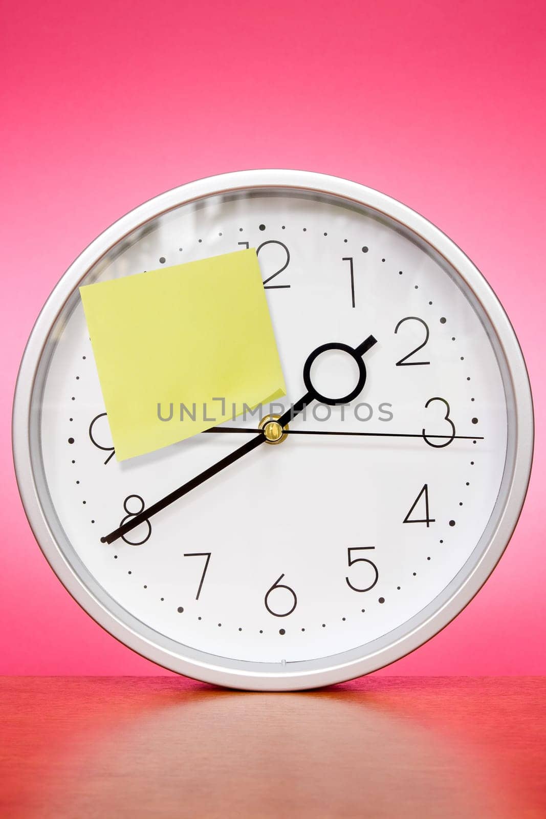 Clock with sticky paper for your own text
