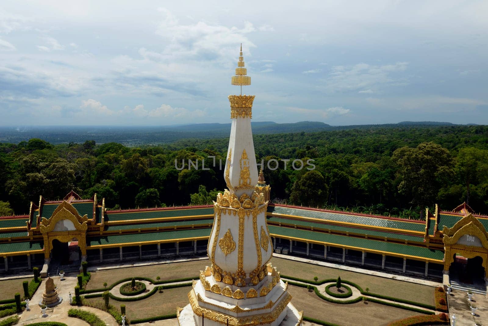 The Great Temple or Chedi Phra Maha Chedi Chai Mongkhon on a hill near Roi Et in Roi Et province northwest of Ubon Ratchathani in northeastern Thailand in South East Asia.