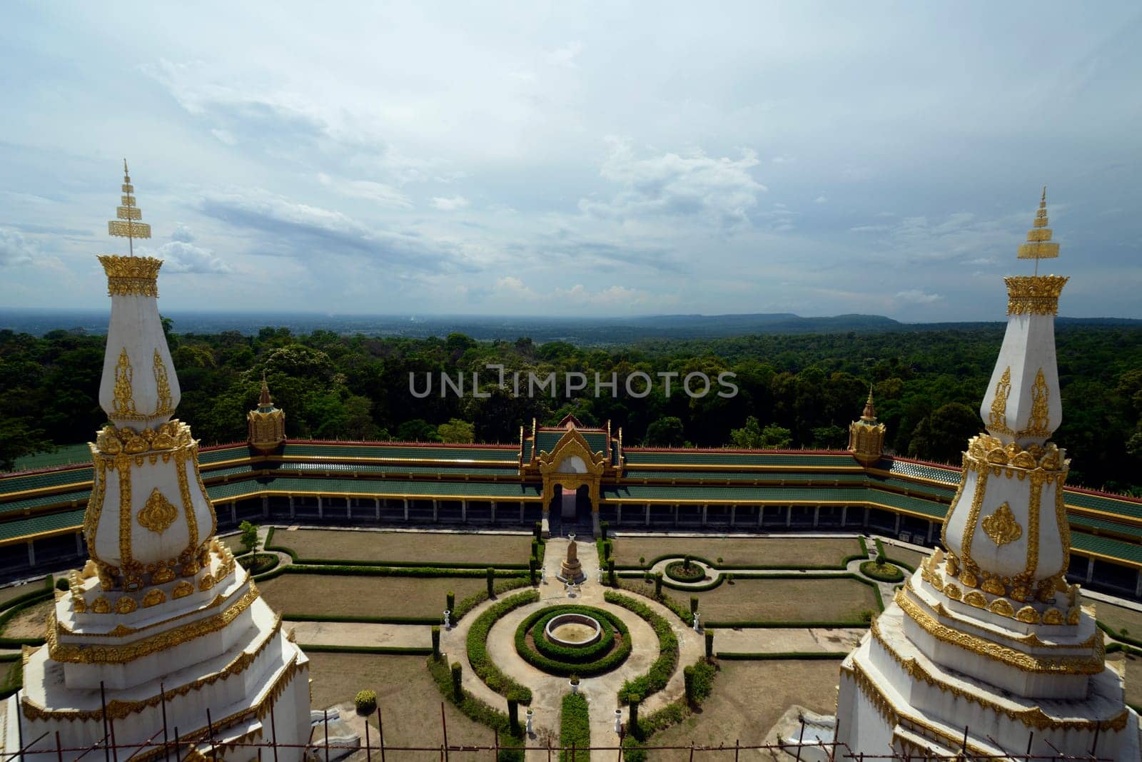 The Great Temple or Chedi Phra Maha Chedi Chai Mongkhon on a hill near Roi Et in Roi Et province northwest of Ubon Ratchathani in northeastern Thailand in South East Asia.