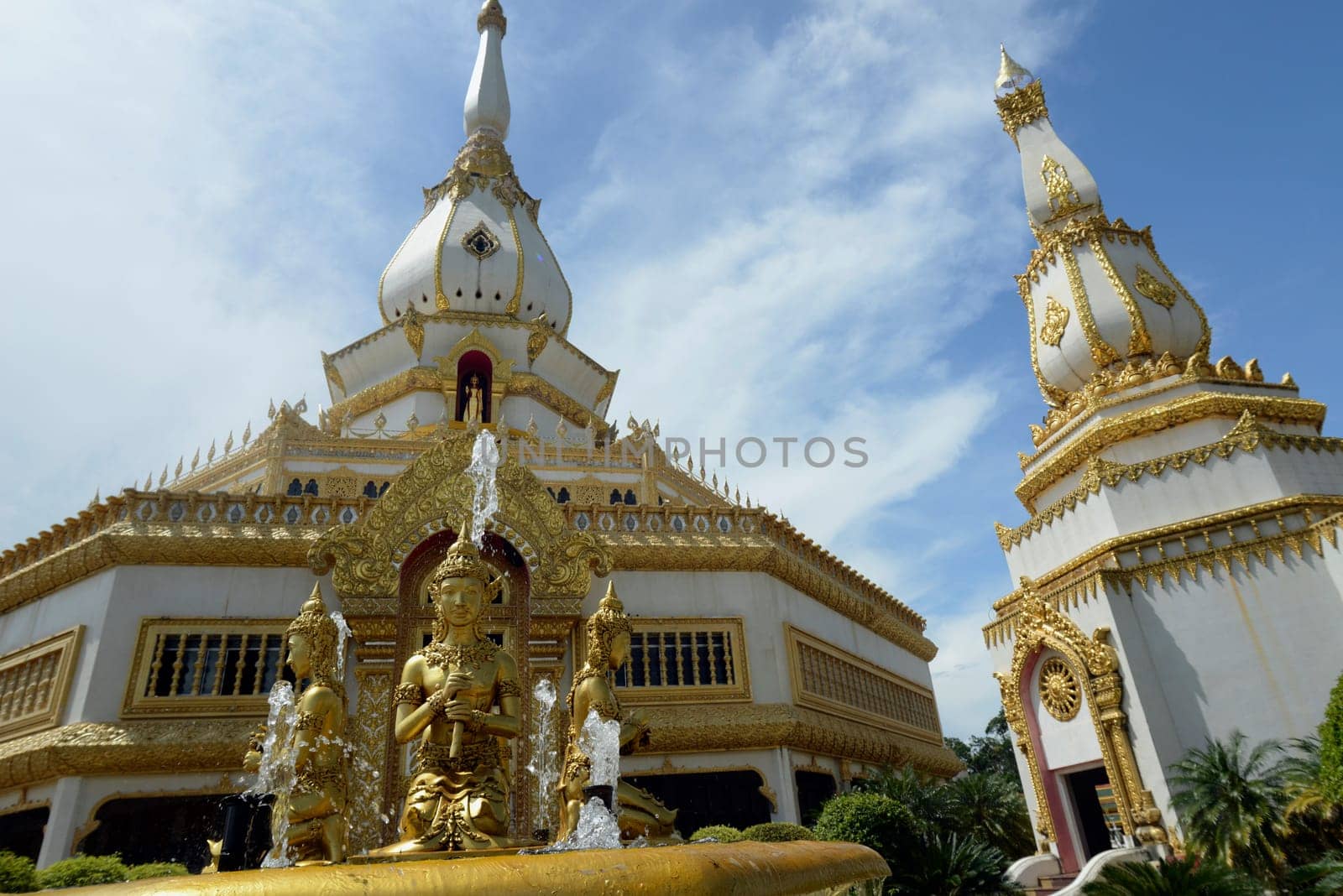 The Great Temple or Chedi Phra Maha Chedi Chai Mongkhon on a hill near Roi Et in Roi Et province northwest of Ubon Ratchathani in northeastern Thailand in South East Asia.