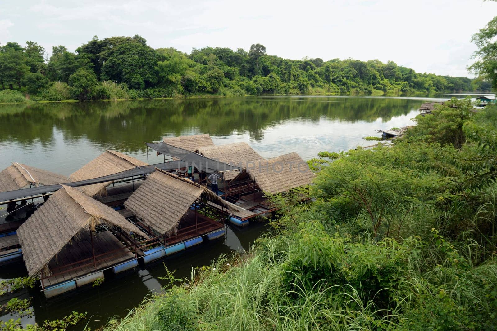 A seafood restaurant on the Moon River near Ubon Ratchathani in northeastern Thailand in South East Asia.
