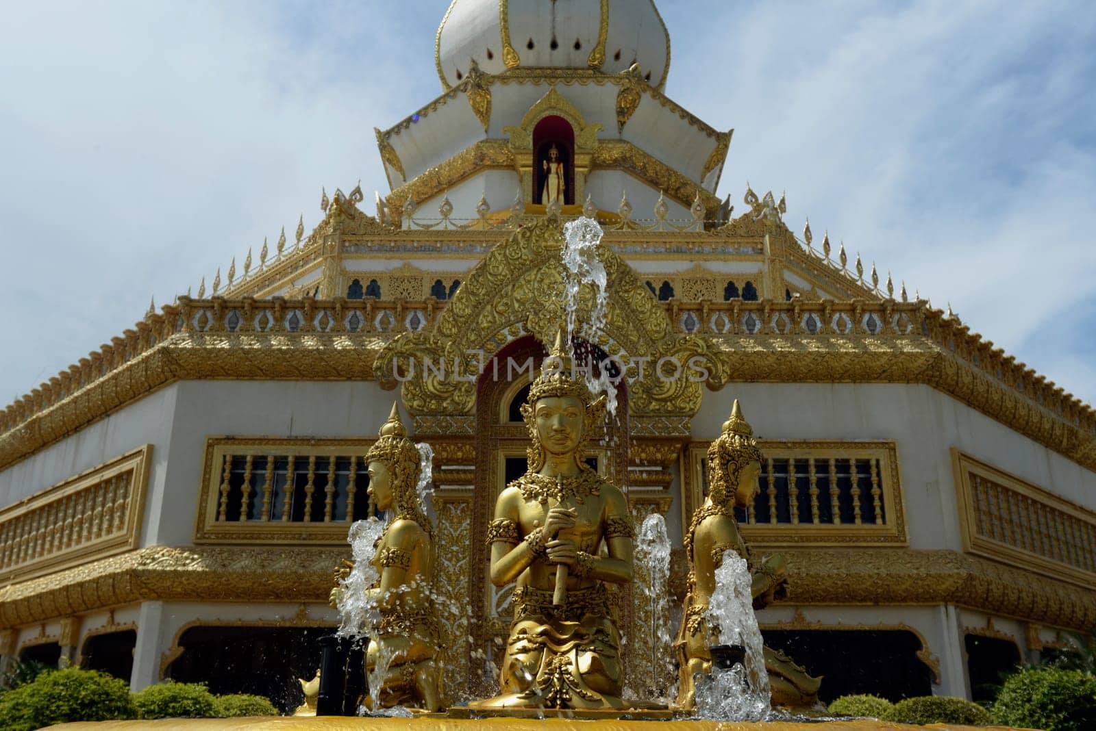 The Great Temple or Chedi Phra Maha Chedi Chai Mongkhon on a hill near Roi Et in Roi Et province northwest of Ubon Ratchathani in northeastern Thailand in South East Asia.