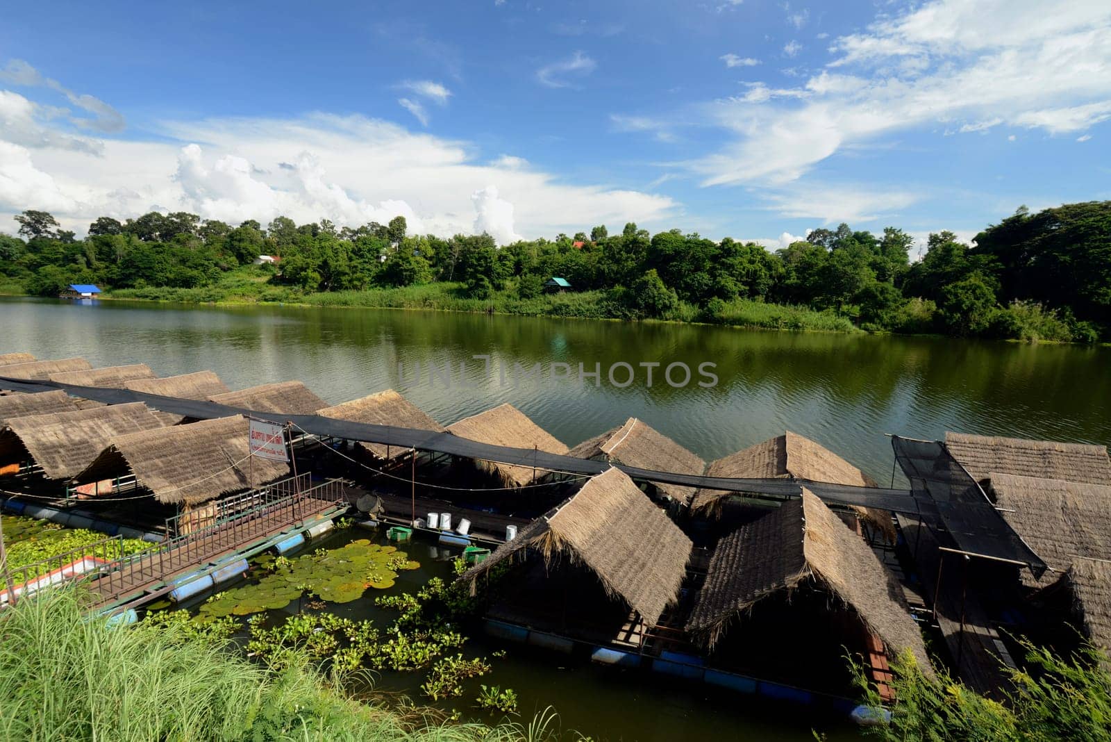 A seafood restaurant on the Moon River near Ubon Ratchathani in northeastern Thailand in South East Asia.