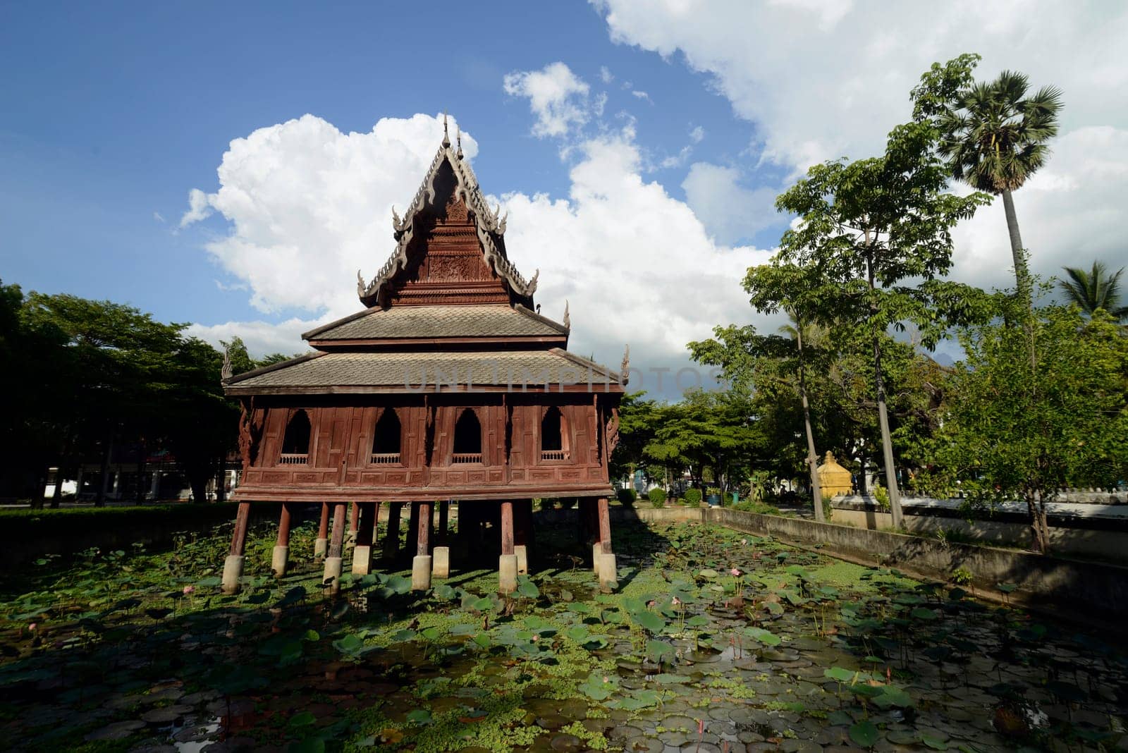 The temple Wat Thung Si Meuang in the city of Ubon Ratchathani in northeastern Thailand in South East Asia.