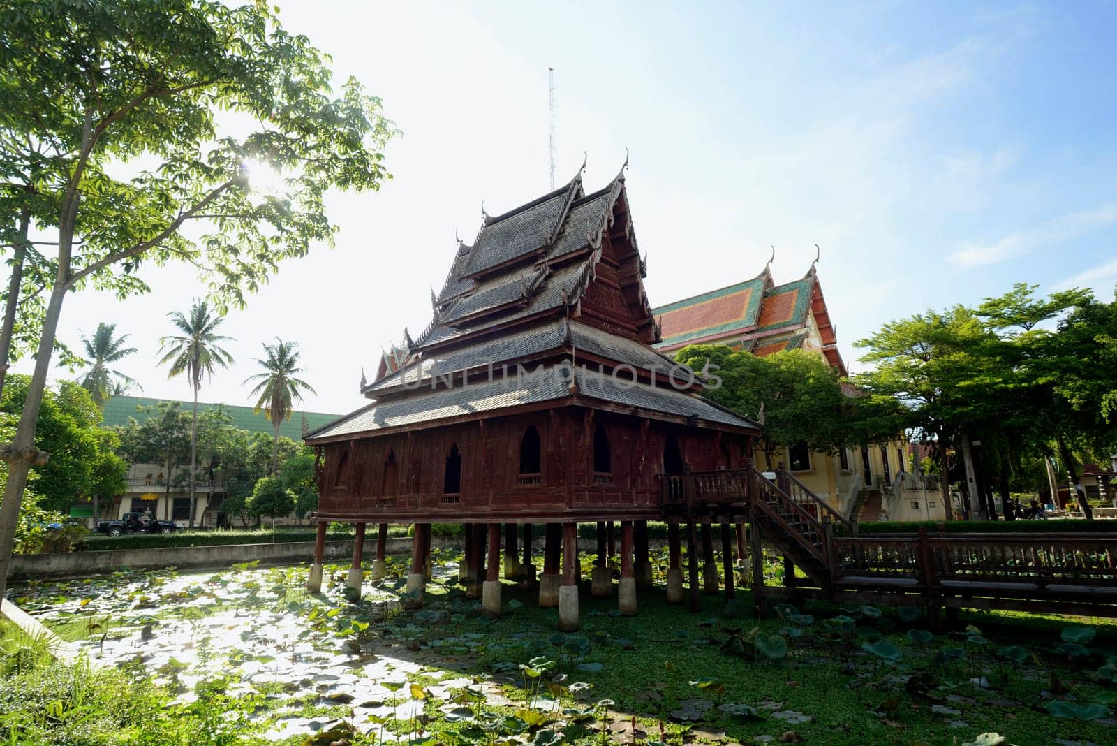 The temple Wat Thung Si Meuang in the city of Ubon Ratchathani in northeastern Thailand in South East Asia.