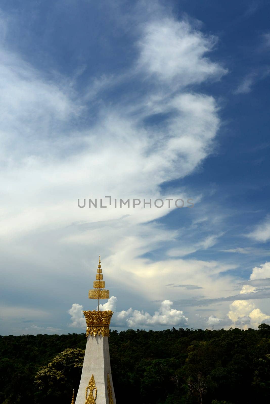 The Great Temple or Chedi Phra Maha Chedi Chai Mongkhon on a hill near Roi Et in Roi Et province northwest of Ubon Ratchathani in northeastern Thailand in South East Asia.