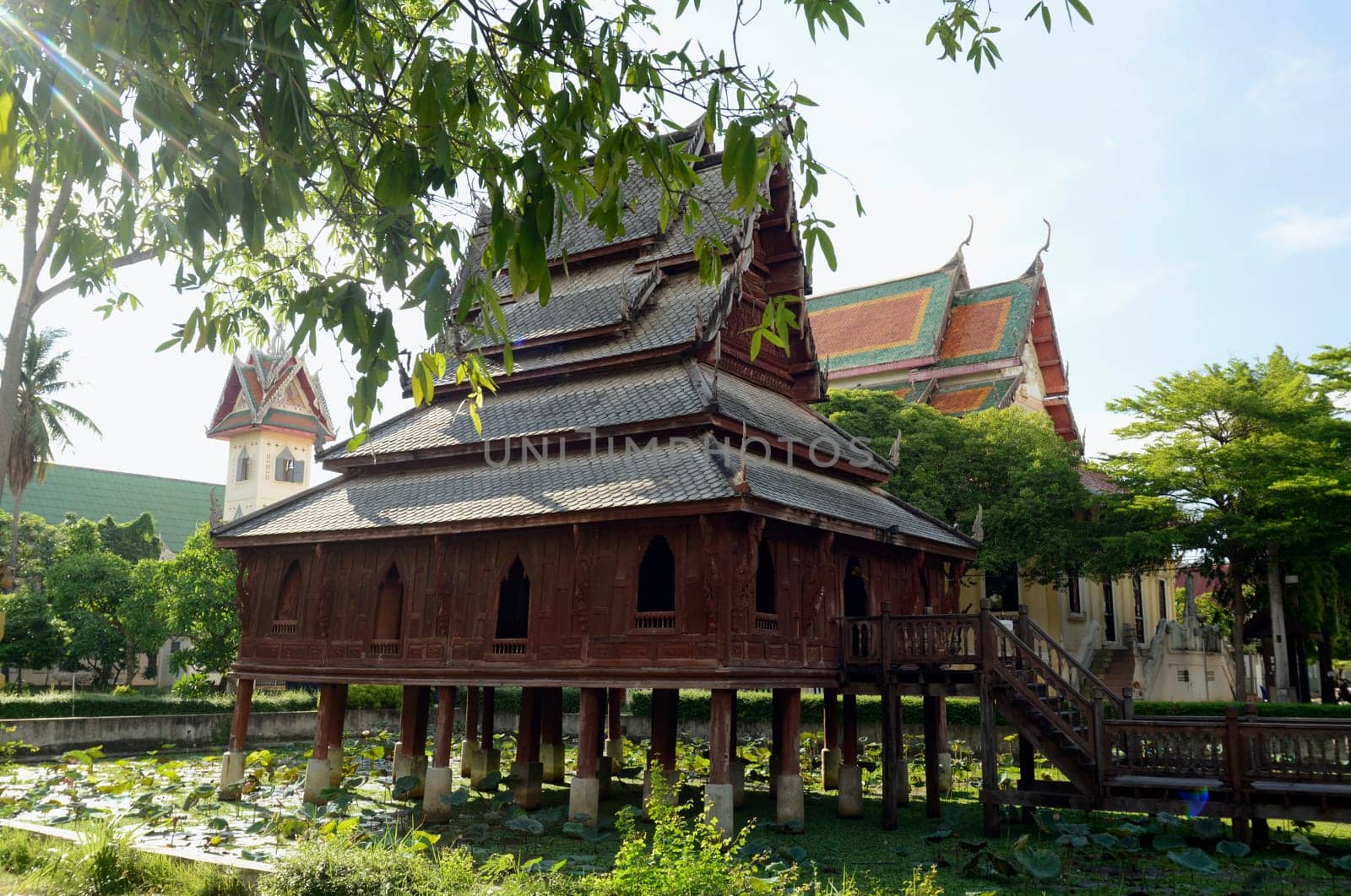 The temple Wat Thung Si Meuang in the city of Ubon Ratchathani in northeastern Thailand in South East Asia.