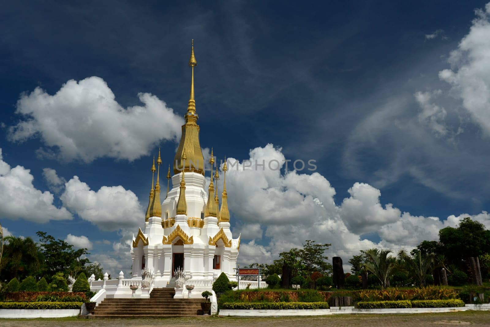 The Temple Wat Tham Khu Ha Sawan in Khong Jiam on the Mekong River near Pha Taem National Park near Ubon Ratchathani in northeastern Thailand in South East Asia.