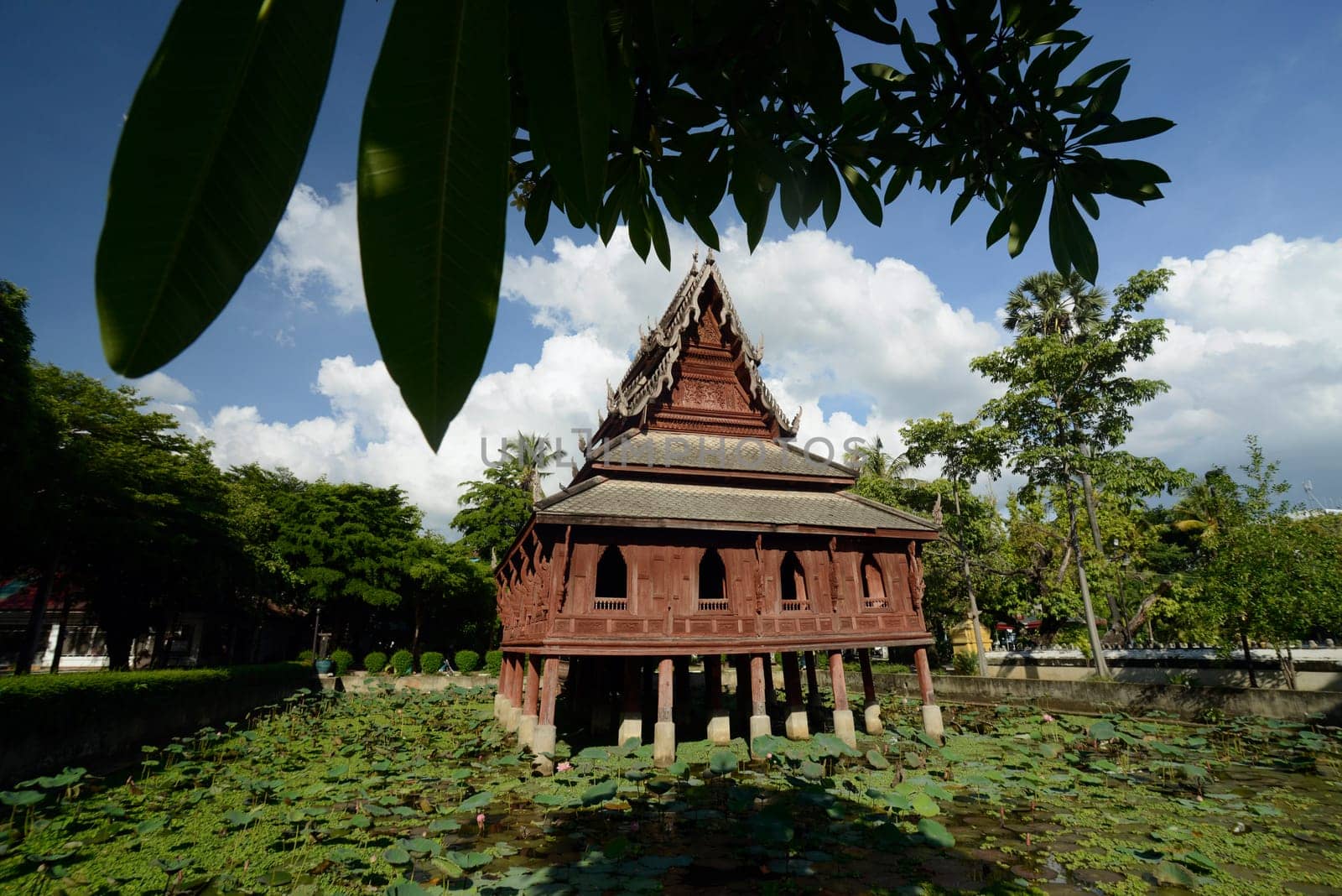 The temple Wat Thung Si Meuang in the city of Ubon Ratchathani in northeastern Thailand in South East Asia.