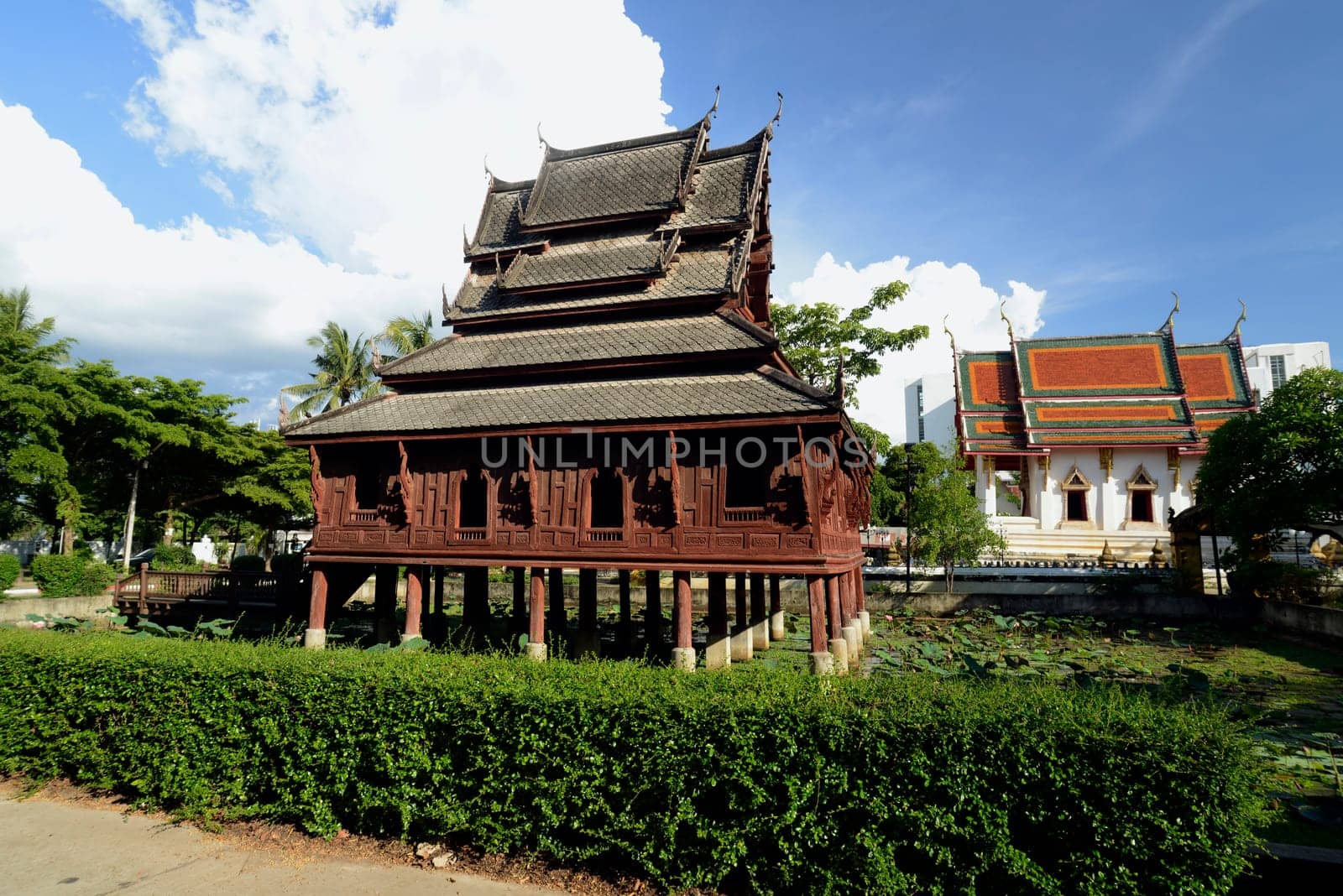 The temple Wat Thung Si Meuang in the city of Ubon Ratchathani in northeastern Thailand in South East Asia.