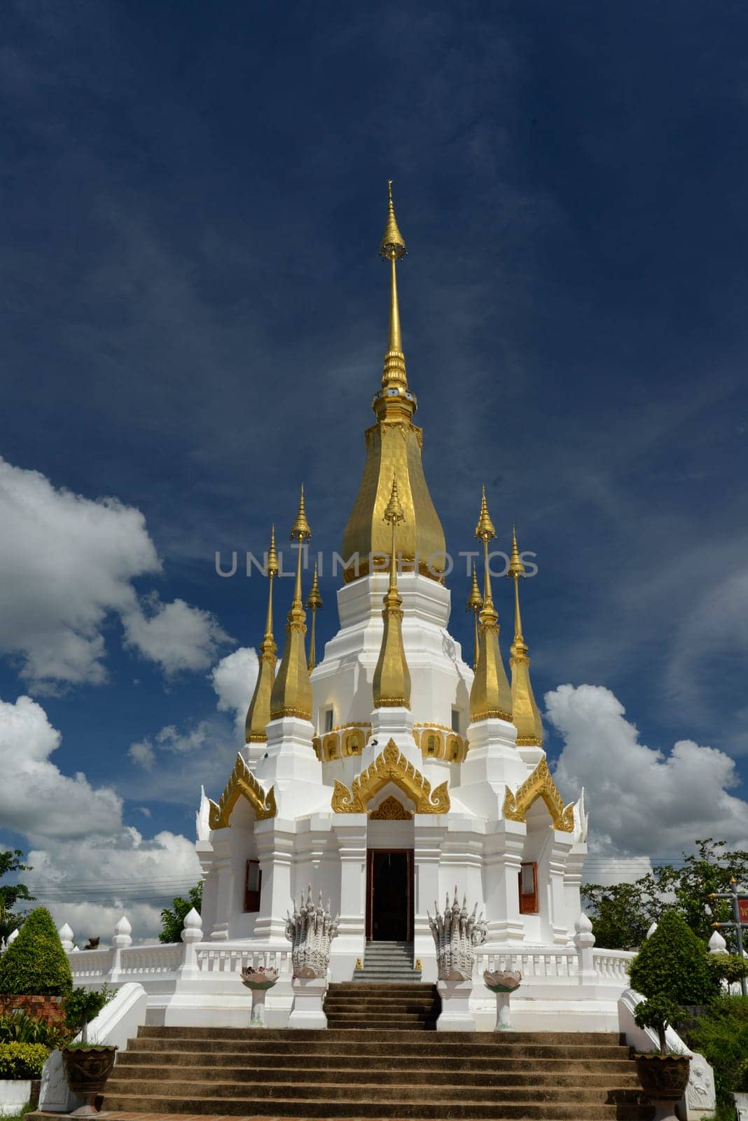 The Temple Wat Tham Khu Ha Sawan in Khong Jiam on the Mekong River near Pha Taem National Park near Ubon Ratchathani in northeastern Thailand in South East Asia.