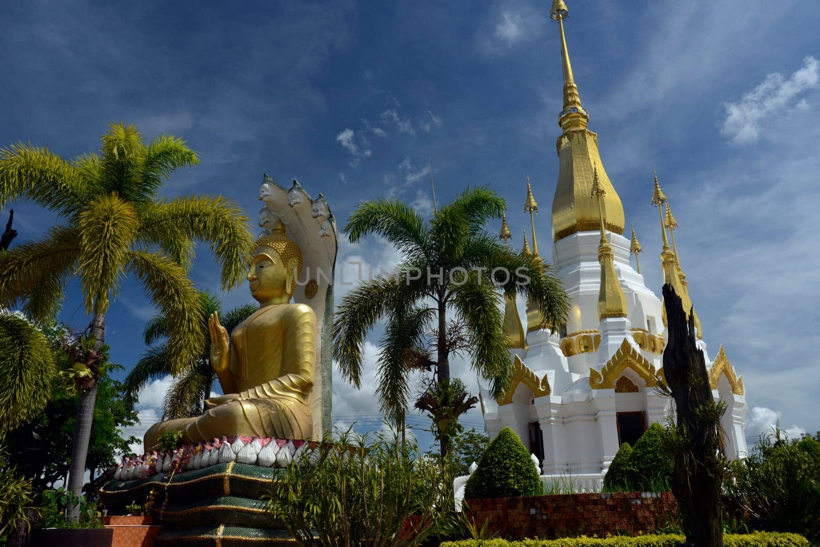 The Temple Wat Tham Khu Ha Sawan in Khong Jiam on the Mekong River near Pha Taem National Park near Ubon Ratchathani in northeastern Thailand in South East Asia.
