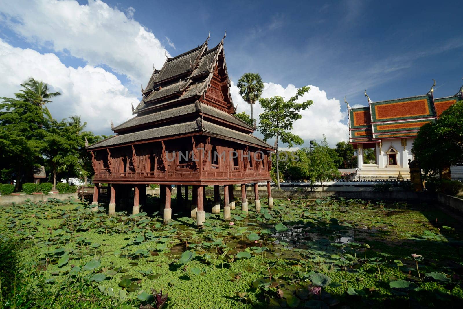 The temple Wat Thung Si Meuang in the city of Ubon Ratchathani in northeastern Thailand in South East Asia.