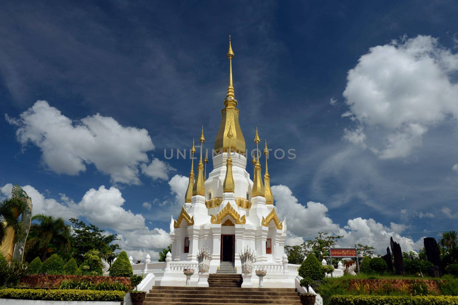 The Temple Wat Tham Khu Ha Sawan in Khong Jiam on the Mekong River near Pha Taem National Park near Ubon Ratchathani in northeastern Thailand in South East Asia.