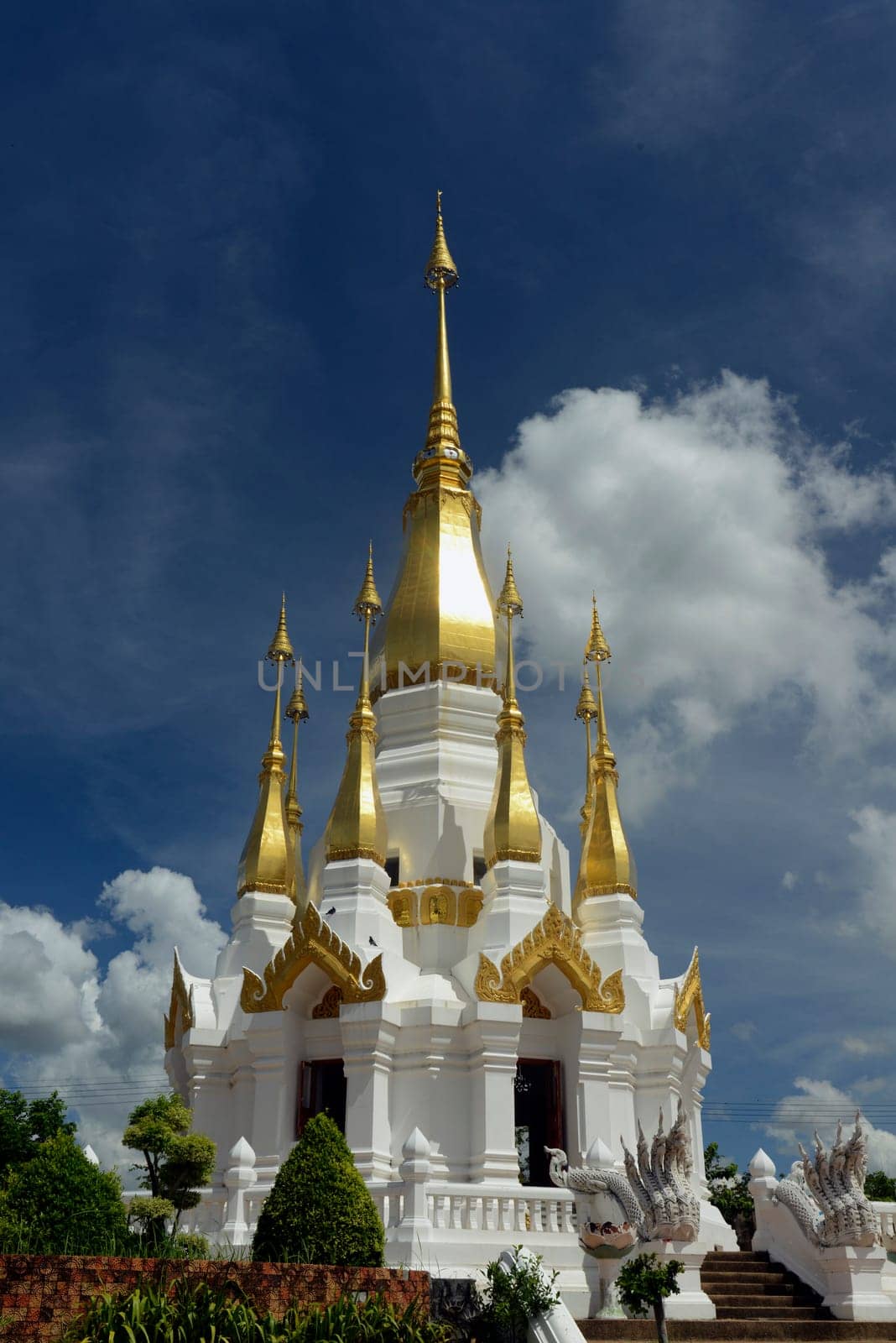 The Temple Wat Tham Khu Ha Sawan in Khong Jiam on the Mekong River near Pha Taem National Park near Ubon Ratchathani in northeastern Thailand in South East Asia.