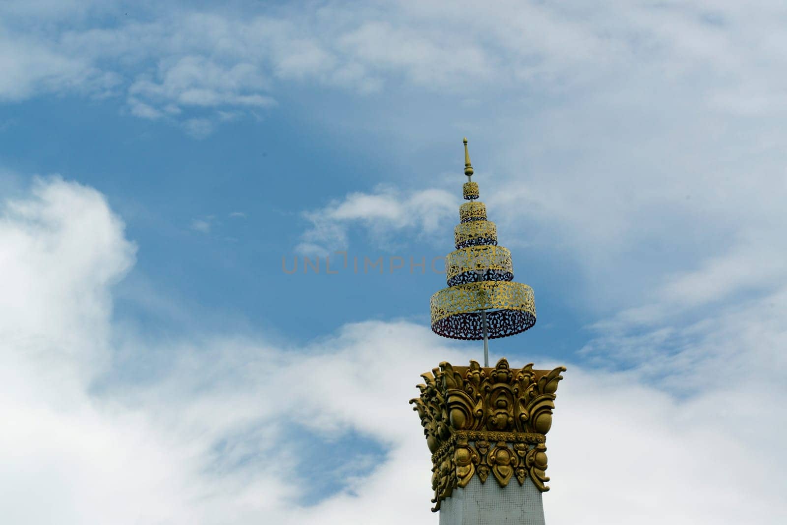 The Great Temple or Chedi Phra Maha Chedi Chai Mongkhon on a hill near Roi Et in Roi Et province northwest of Ubon Ratchathani in northeastern Thailand in South East Asia.