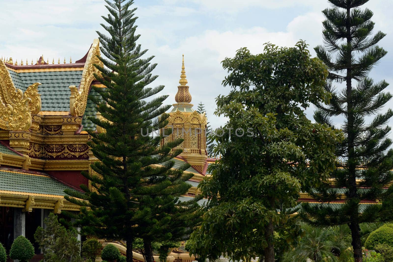 The Great Temple or Chedi Phra Maha Chedi Chai Mongkhon on a hill near Roi Et in Roi Et province northwest of Ubon Ratchathani in northeastern Thailand in South East Asia.