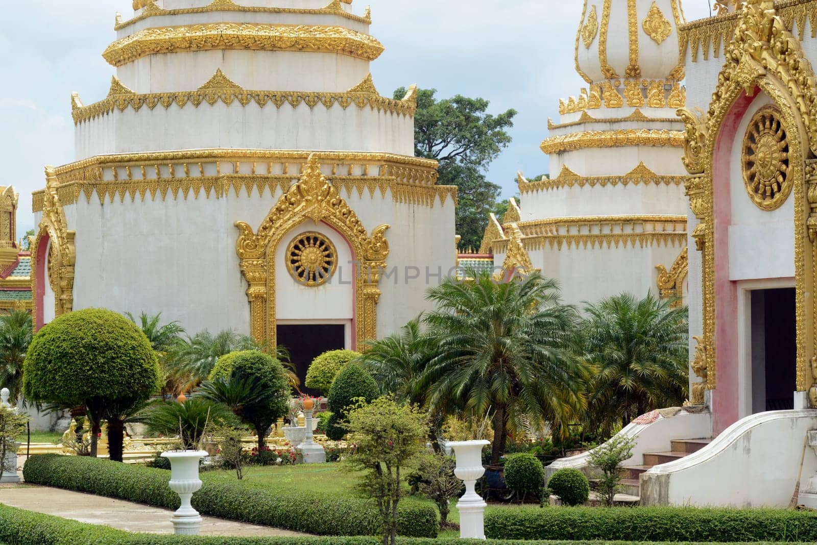The Great Temple or Chedi Phra Maha Chedi Chai Mongkhon on a hill near Roi Et in Roi Et province northwest of Ubon Ratchathani in northeastern Thailand in South East Asia.