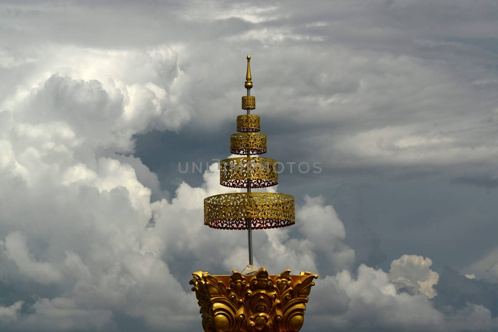 The Great Temple or Chedi Phra Maha Chedi Chai Mongkhon on a hill near Roi Et in Roi Et province northwest of Ubon Ratchathani in northeastern Thailand in South East Asia.