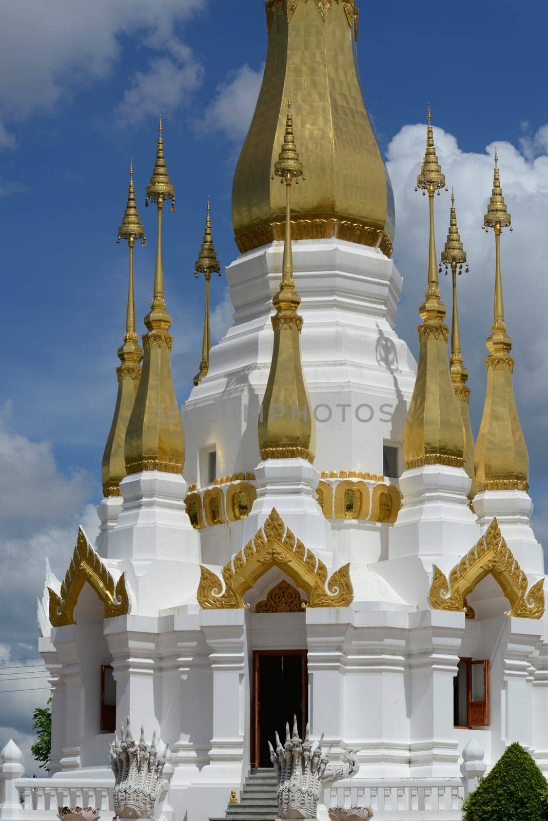 The Temple Wat Tham Khu Ha Sawan in Khong Jiam on the Mekong River near Pha Taem National Park near Ubon Ratchathani in northeastern Thailand in South East Asia.