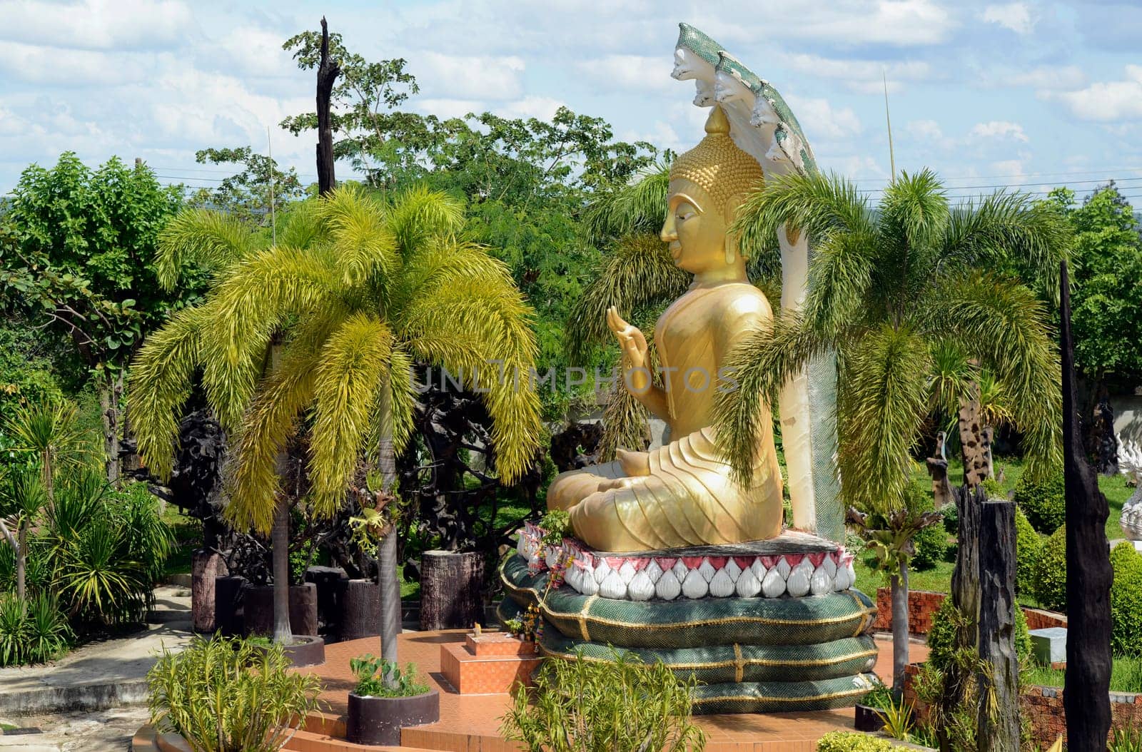 The Temple Wat Tham Khu Ha Sawan in Khong Jiam on the Mekong River near Pha Taem National Park near Ubon Ratchathani in northeastern Thailand in South East Asia.
