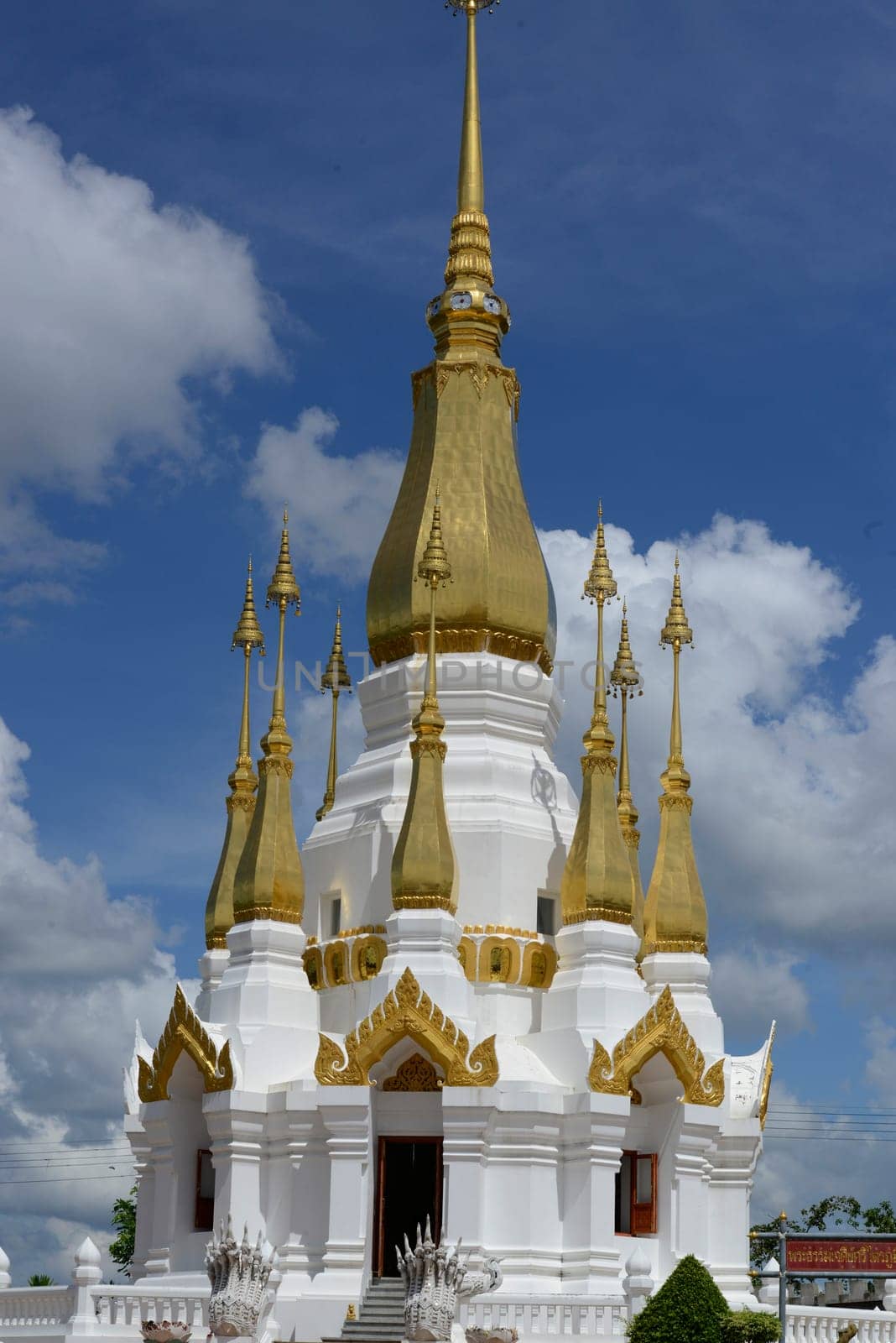 The Temple Wat Tham Khu Ha Sawan in Khong Jiam on the Mekong River near Pha Taem National Park near Ubon Ratchathani in northeastern Thailand in South East Asia.