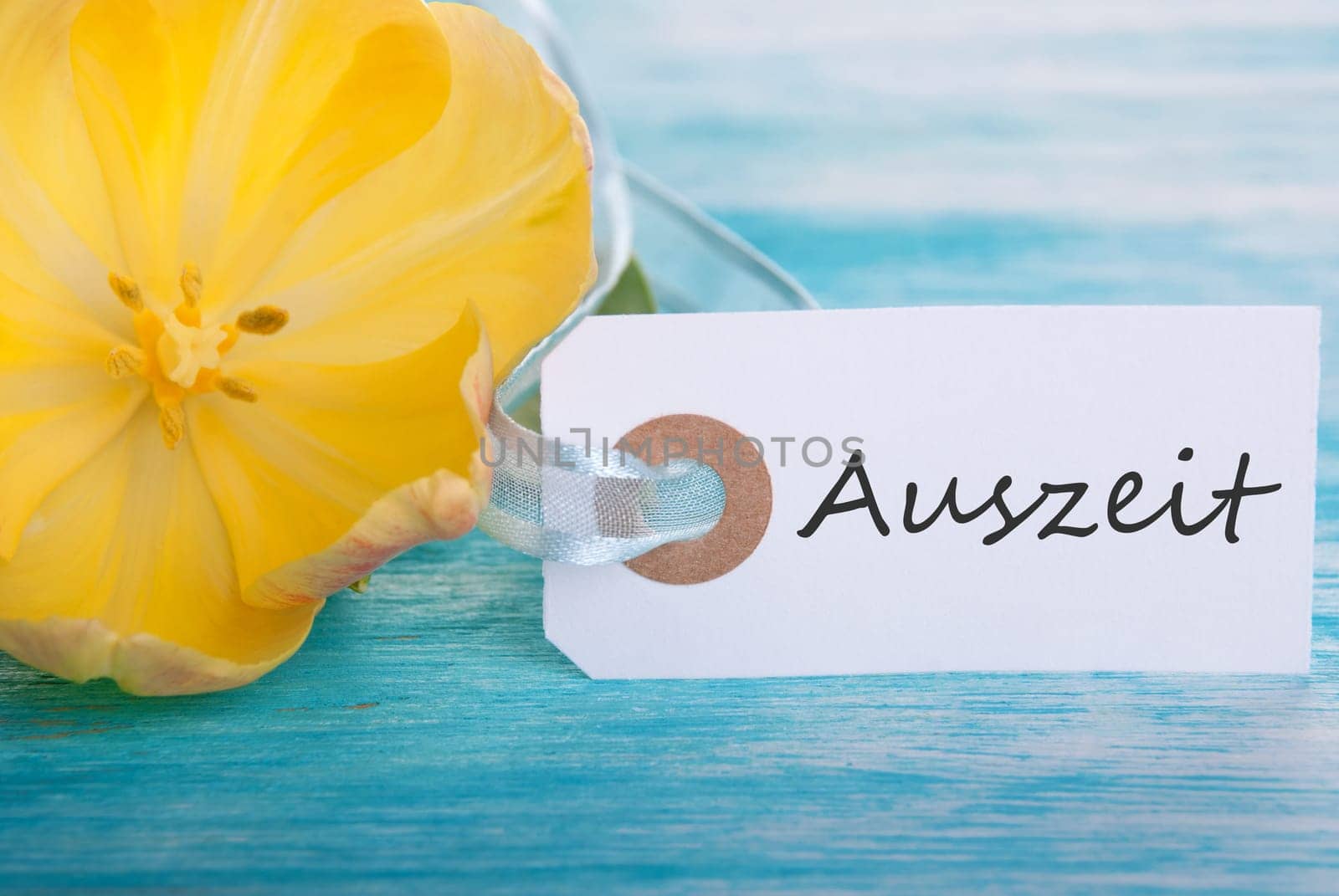 Label with the German Word Auszeit which means Downtime