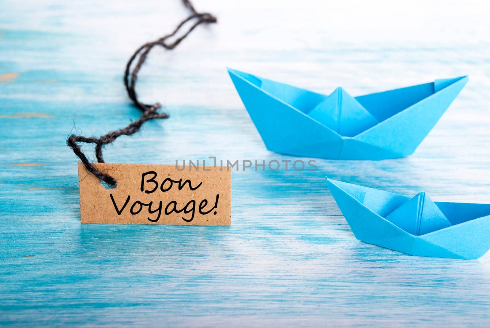 The French Words Bon Voyage on a Label which means Safe Journey