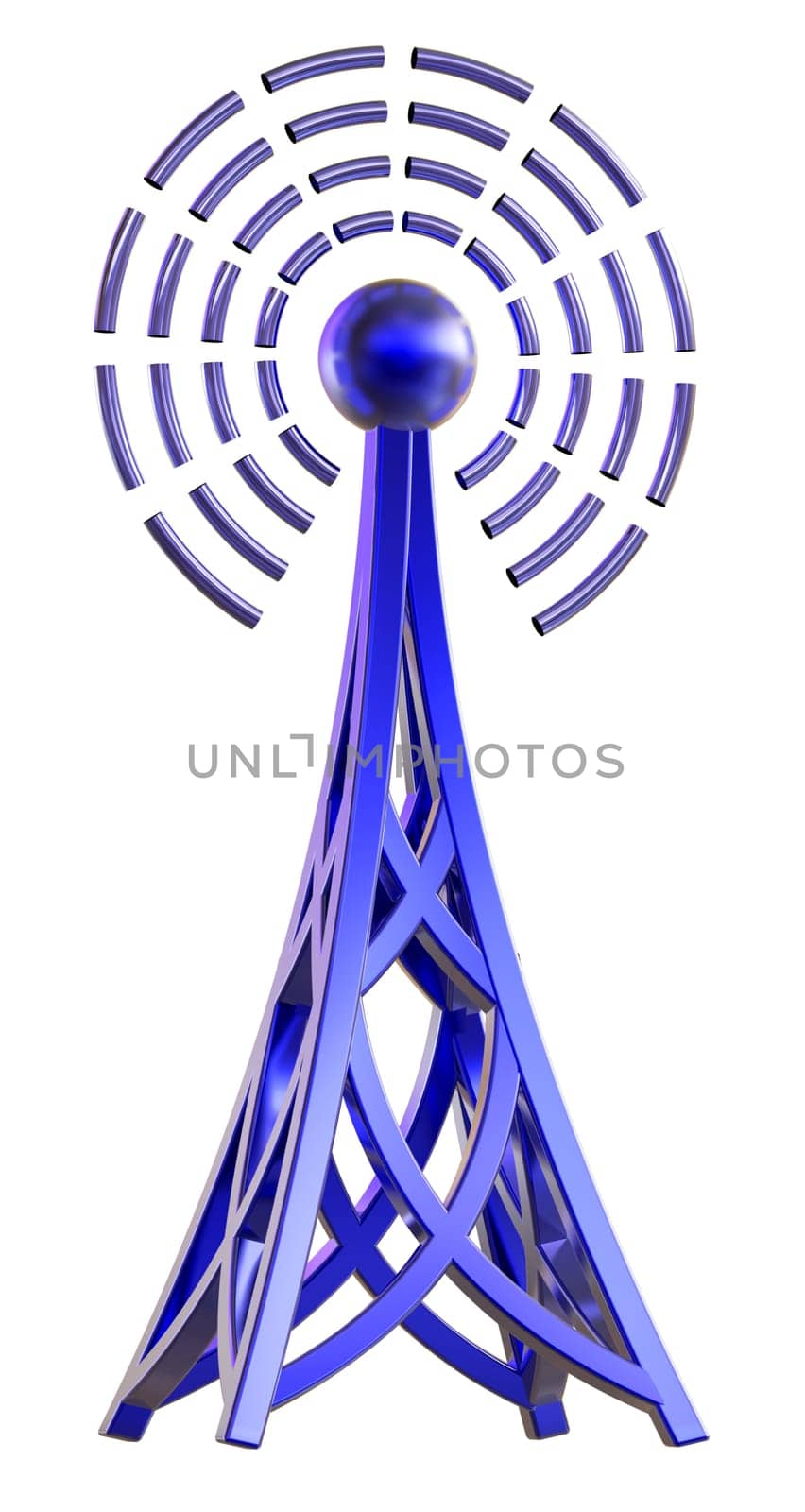 Powerful digital transmitter for TV, mobile and multimedia broadcast sends information signals from high tower